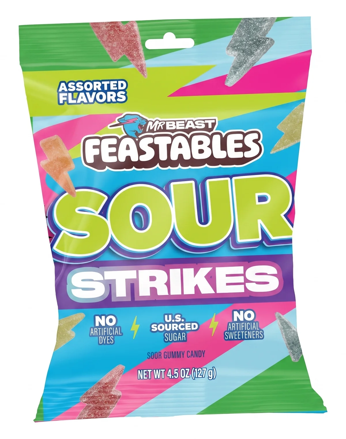 Sour Strikes Gummies 127g 4.5oz — Feastables Colombia